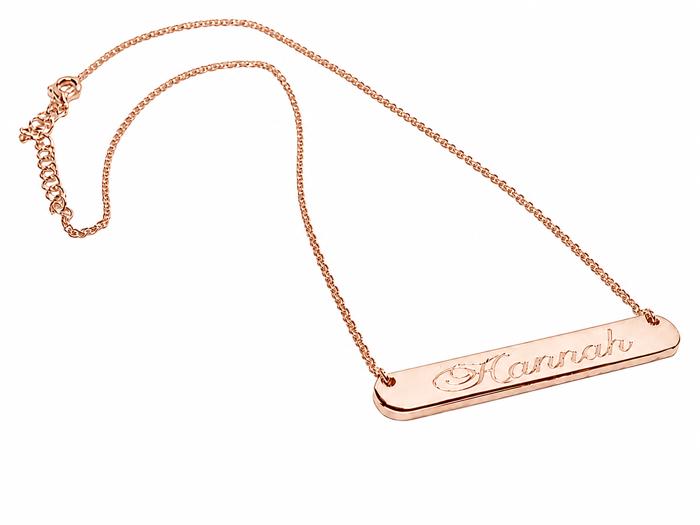 Sterling Silver Small Bar Necklaces (35 mm x 4 mm)