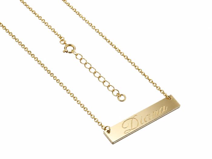 Sterling Silver 27mm Bar Necklace(small)