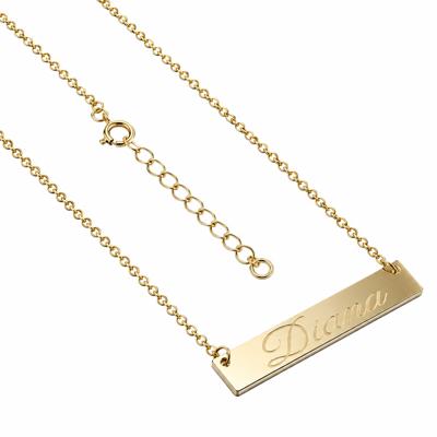 Sterling Silver 27mm Bar Necklace(small)