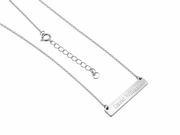 Sterling Silver 27mm Bar Necklace(small)
