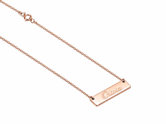 Sterling Silver 27mm Bar Necklace(small)