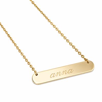 Sterling Silver Small Bar Necklace 35mm x 7mm