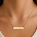  Sterling Silver Small Bar Necklace 35mm x 7mm