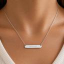  Sterling Silver Small Bar Necklace 35mm x 7mm
