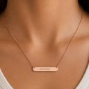  Sterling Silver Small Bar Necklace 35mm x 7mm