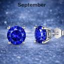  Sterling Silver 6mm CZ Birthstone Stud Earrings
