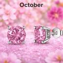  Sterling Silver 6mm CZ Birthstone Stud Earrings