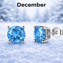  Sterling Silver 6mm CZ Birthstone Stud Earrings