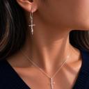  Sterling Silver Cross Necklace "Faith" Pendant