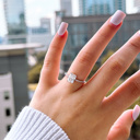  Sterling Silver Emerald Cut 6MM*8MM 2.0CT Moissanite Ring
