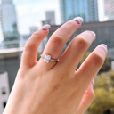  Sterling Silver Emerald Cut 6MM*8MM 2.0CT Moissanite Ring
