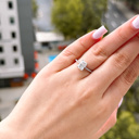  Sterling Silver Emerald Cut 6MM*8MM 2.0CT Moissanite Ring