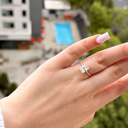  Sterling Silver Emerald Cut 6MM*8MM 2.0CT Moissanite Ring