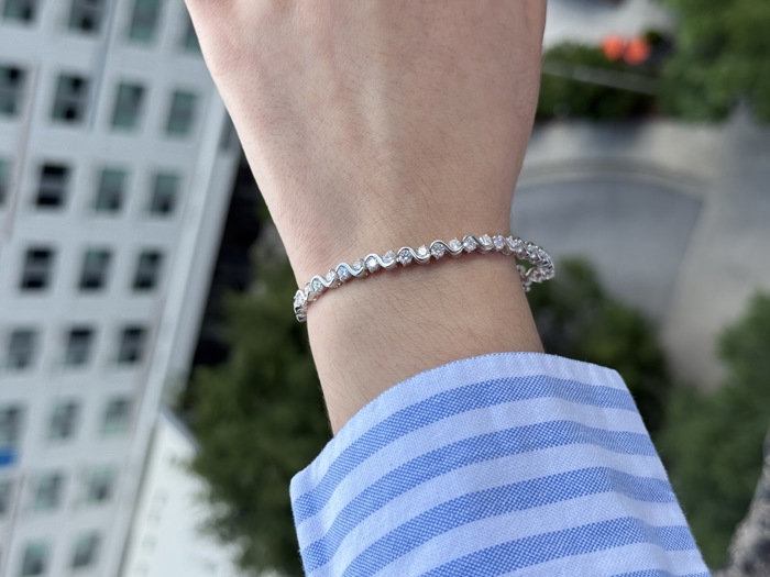 Sterling Silver Moissanite Infinity Tennis Bracelet (7")