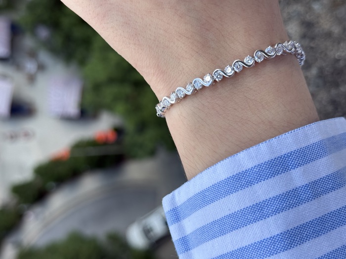 Sterling Silver Moissanite Infinity Tennis Bracelet (7")