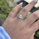  Sterling Silver Moissanite 2.0ct Radiant Cut Marquise Band, Baguette & Round Band Wedding Set