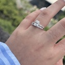  Sterling Silver Moissanite 2.0ct Radiant Cut Marquise Band, Baguette & Round Band Wedding Set