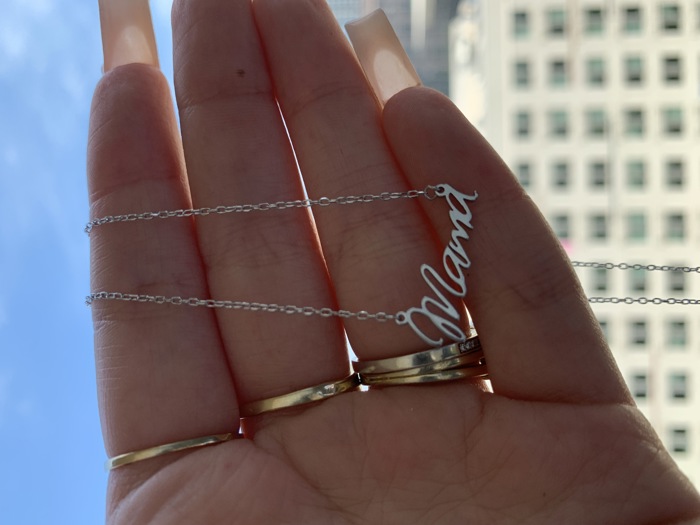 Sterling Silver Cursive "MAMA" Necklace