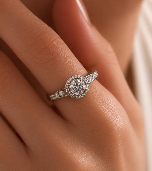 Sterling Silver 1.2CT Moissanite Engagement Ring