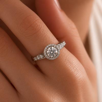 Sterling Silver 1.2CT Moissanite Engagement Ring