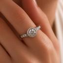  Sterling Silver 1.2CT Moissanite Engagement Ring
