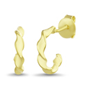  Sterling Silver Twisted Huggie Post Earrings