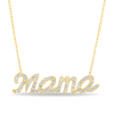  Sterling Silver CZ "MAMA" Necklace (2 Colors)
