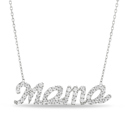  Sterling Silver CZ "MAMA" Necklace (2 Colors)
