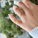  Sterling Silver Moissanite Pave Twisted Eternity Band