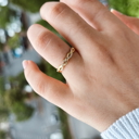  Sterling Silver Moissanite Pave Twisted Eternity Band