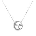  Sterling Silver CZ Round "MAMA" Necklace