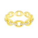  Sterling Silver Moissanite Oval Link Band