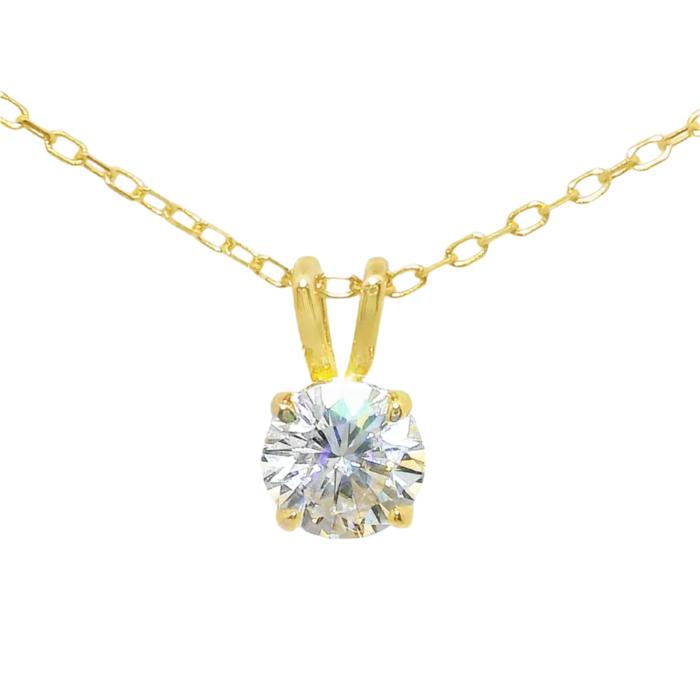 Sterling Silver 4 Prong Round 7mm 1.2CT Moissanite Necklace
