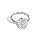  German Silver Engravable Etched Oval Rope Band Ring