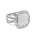  Elegant Engravable Sterling Silver CZ Single Split Band Ring