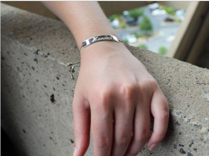 Sterling Silver Engravable Bar Adjustable Bracelets