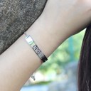  Sterling Silver Engravable Bar Adjustable Bracelets