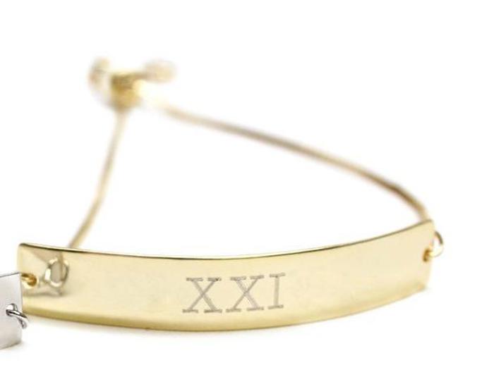 Sterling Silver Engravable Bar Adjustable Bracelets