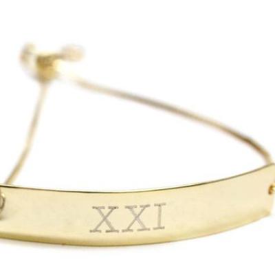 Sterling Silver Engravable Bar Adjustable Bracelets