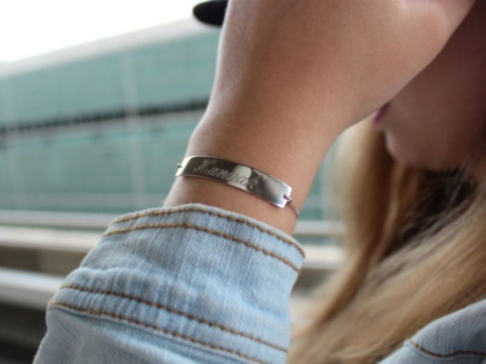 Sterling Silver Engravable Bar Adjustable Bracelets