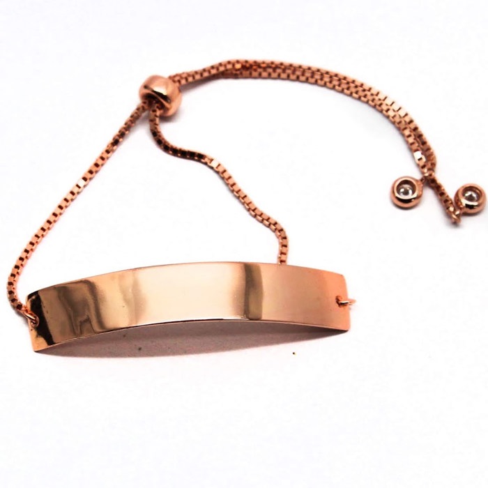Sterling Silver Engravable Bar Adjustable Bracelets