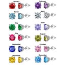  Sterling Silver 6mm CZ Birthstone Stud Earrings