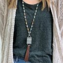  Lauren Beaded Tassel Monogram Necklace