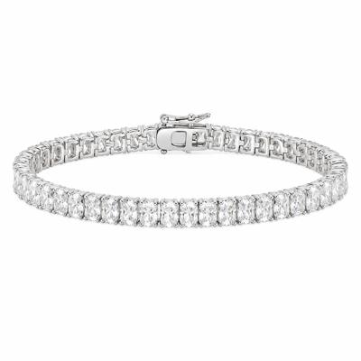 Sterling Silver 5.5mm Radiant Cut Moissanite Tennis Bracelet (7")