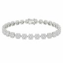  Sterling Silver Moissanite Flower 5mm Tennis Bracelet