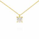  Sterling Silver 2.5ct Square Radiant Cut Moissanite Solitaire Necklace