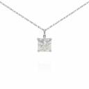 Sterling Silver 2.5ct Square Radiant Cut Moissanite Solitaire Necklace