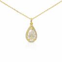 Sterling Silver Moissanite 1.8ct Pear Shape Halo Necklace