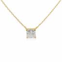  Sterling Silver 2.5ct Square Radiant Cut Moissanite Solitaire Necklace