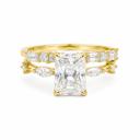 Gold 5 Sterling Silver Moissanite 2.0ct Radiant Cut Marquise Band, Baguette & Round Band Wedding Set